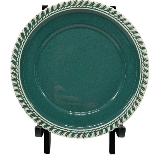 Vintage Harker Pottery Bread & Butter Plate Pate Sur Pate Green Pattern Set of 4 - Picture 2 of 4